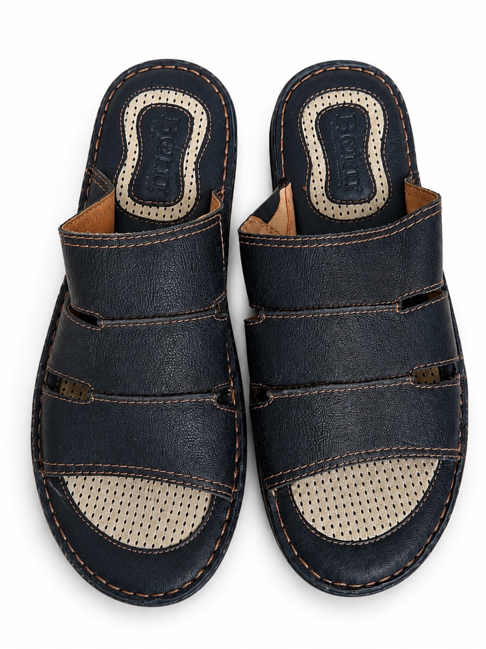 Born Leather Slide Sandals Comfort Shoes Summer Casual Black Brown 13